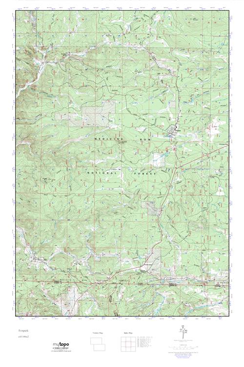 MyTopo Foxpark, Wyoming USGS Quad Topo Map