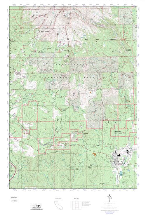 MyTopo Mccloud, California USGS Quad Topo Map