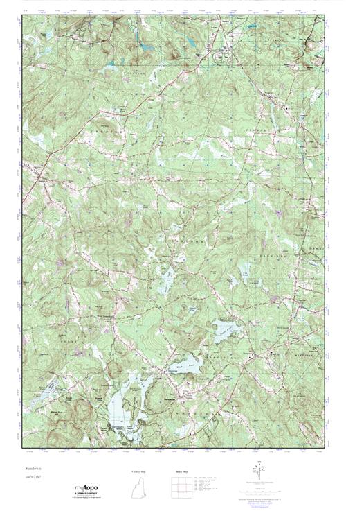 MyTopo Sandown, New Hampshire USGS Quad Topo Map