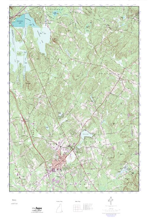 MyTopo Derry, New Hampshire USGS Quad Topo Map