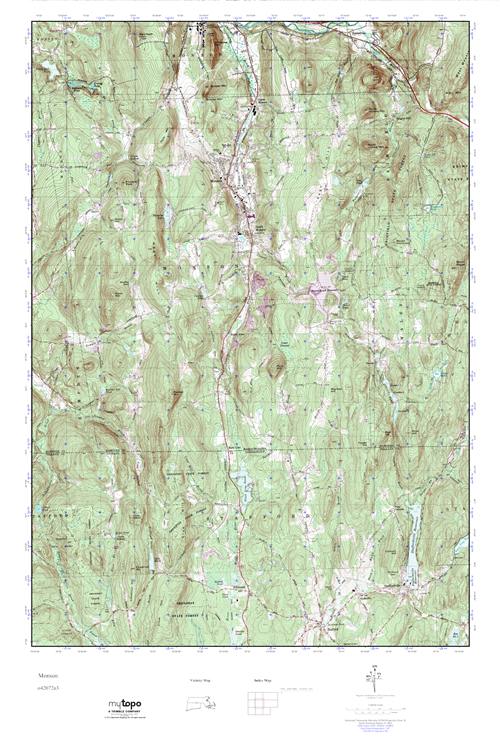 MyTopo Monson, Massachusetts USGS Quad Topo Map