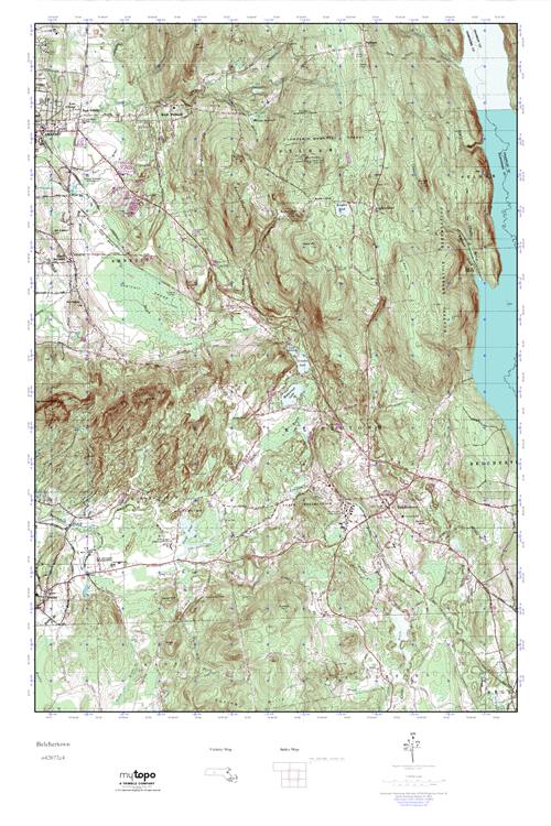 MyTopo Belchertown, Massachusetts USGS Quad Topo Map