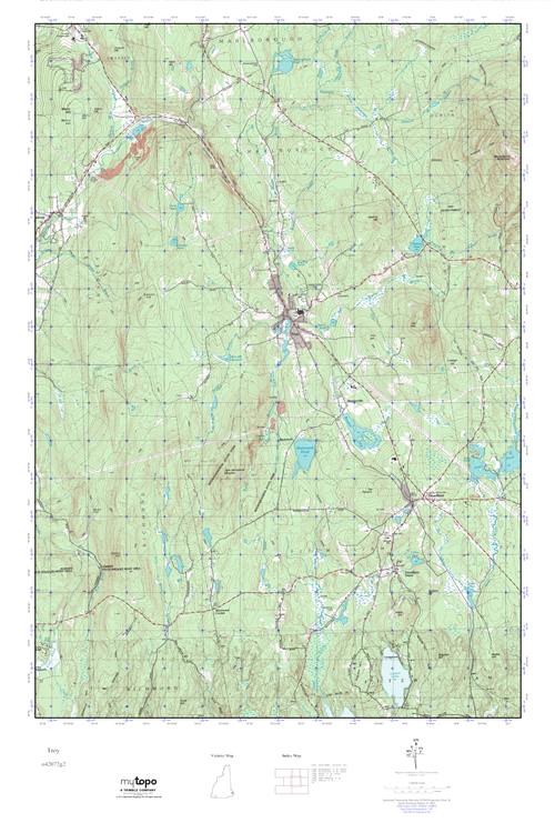 MyTopo Troy, New Hampshire USGS Quad Topo Map