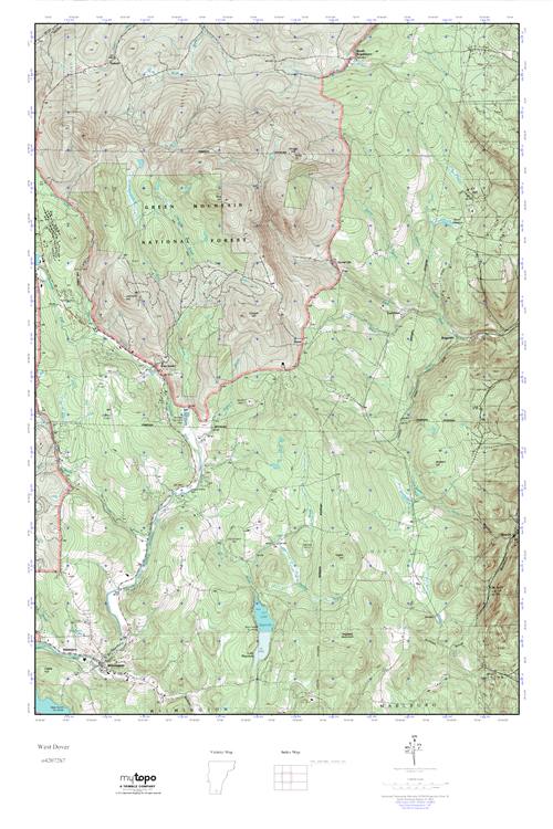 MyTopo West Dover, Vermont USGS Quad Topo Map