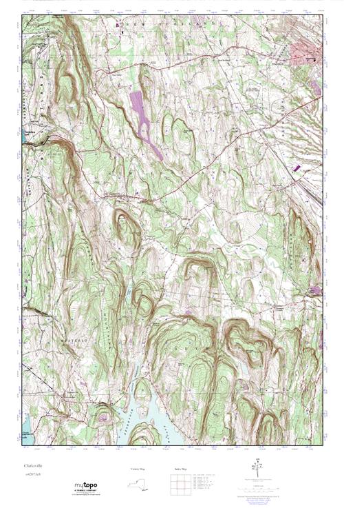 MyTopo Clarksville, New York USGS Quad Topo Map