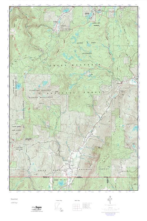 MyTopo Stamford, Vermont USGS Quad Topo Map