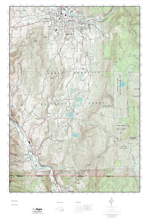 MyTopo Pownal, Vermont USGS Quad Topo Map