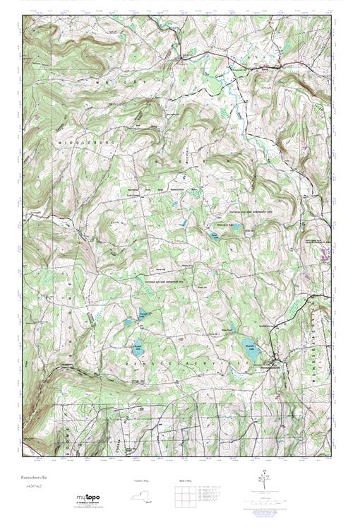 MyTopo Rensselaerville, New York USGS Quad Topo Map