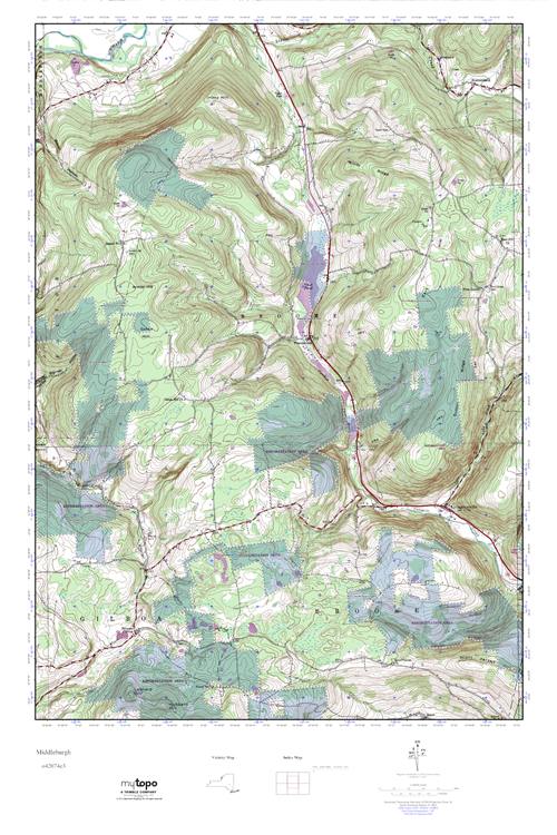 MyTopo Middleburgh, New York USGS Quad Topo Map