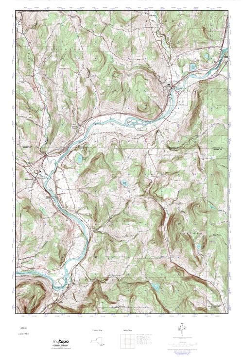 MyTopo Afton, New York USGS Quad Topo Map