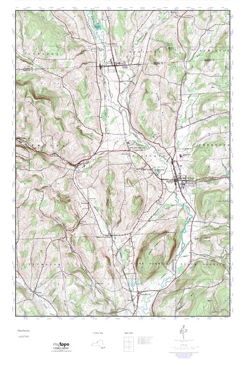 MyTopo Sherburne, New York USGS Quad Topo Map