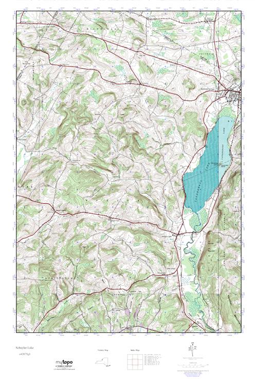 MyTopo Schuyler Lake, New York USGS Quad Topo Map
