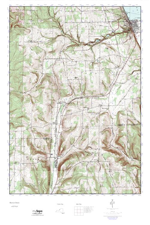 MyTopo Beaver Dams, New York USGS Quad Topo Map
