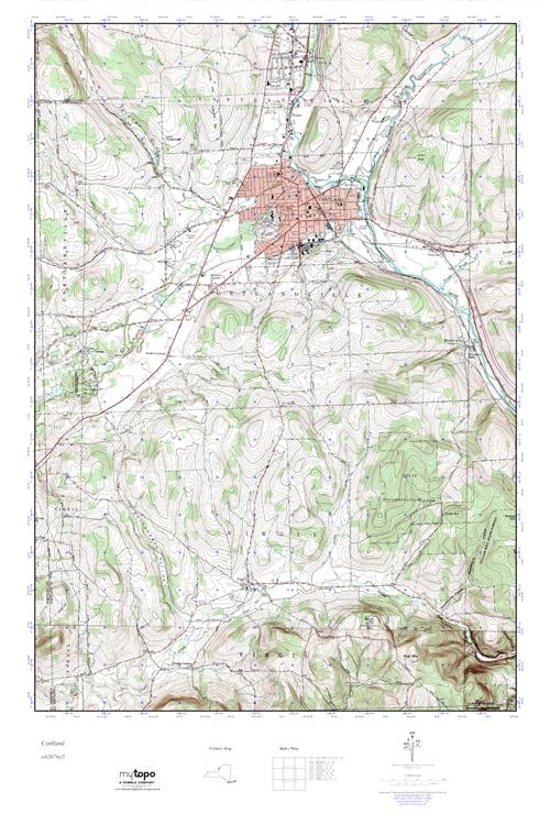MyTopo Cortland, New York USGS Quad Topo Map
