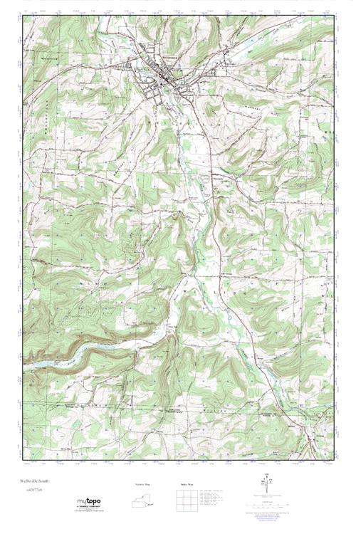MyTopo Wellsville South, New York USGS Quad Topo Map
