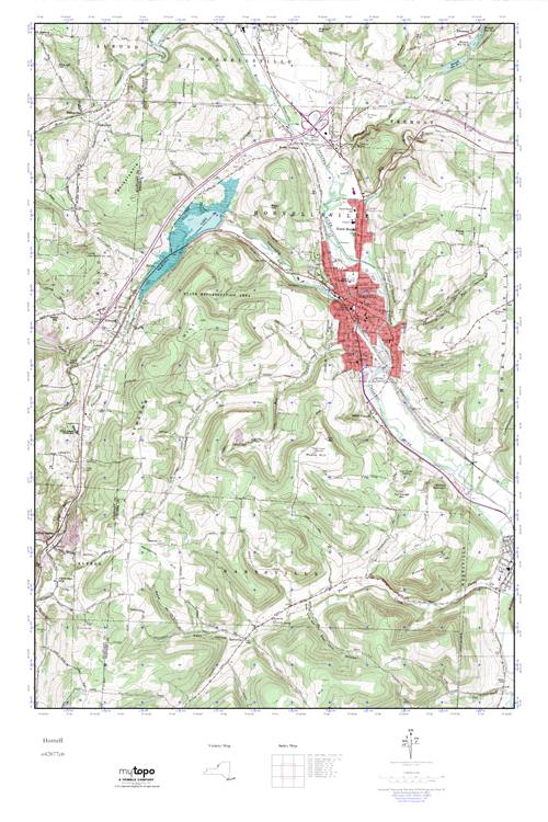 MyTopo Hornell, New York USGS Quad Topo Map