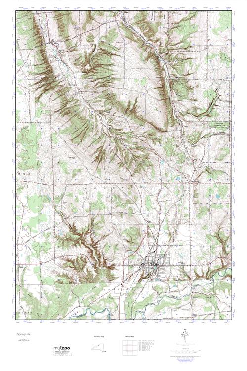 MyTopo Springville, New York USGS Quad Topo Map