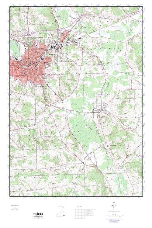 MyTopo Jamestown, New York USGS Quad Topo Map