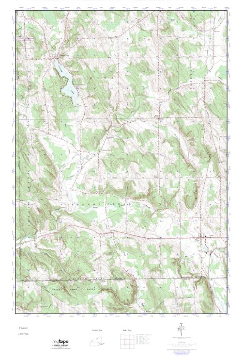 MyTopo Clymer, New York USGS Quad Topo Map