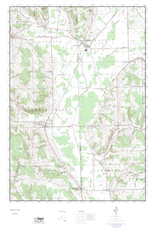 MyTopo Cherry Creek, New York USGS Quad Topo Map