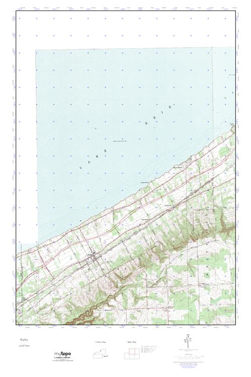 MyTopo Ripley, New York USGS Quad Topo Map