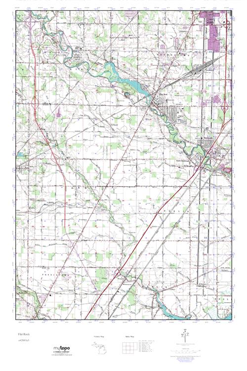 MyTopo Flat Rock, Michigan USGS Quad Topo Map