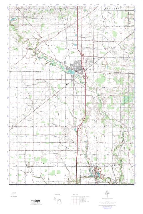MyTopo Milan, Michigan USGS Quad Topo Map