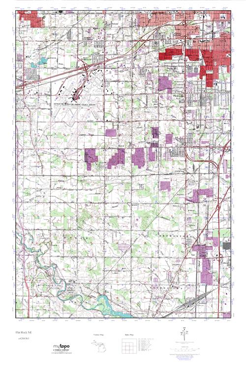 MyTopo Flat Rock NE, Michigan USGS Quad Topo Map