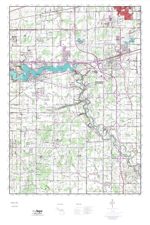 MyTopo Belleville, Michigan USGS Quad Topo Map