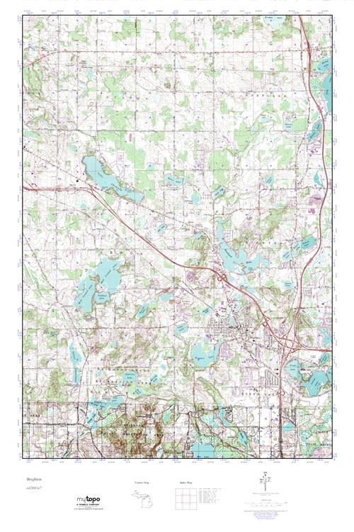 MyTopo Brighton, Michigan USGS Quad Topo Map