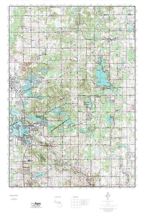 MyTopo Lake Orion, Michigan USGS Quad Topo Map