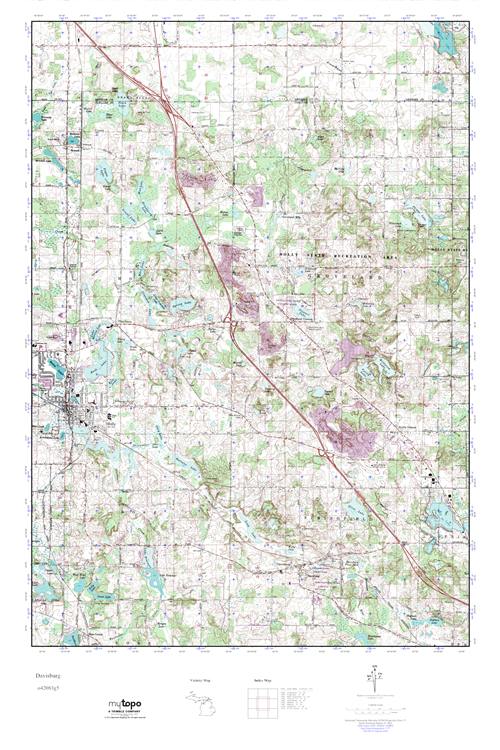 MyTopo Davisburg, Michigan USGS Quad Topo Map