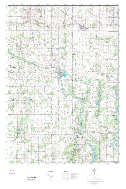 MyTopo Byron, Michigan USGS Quad Topo Map