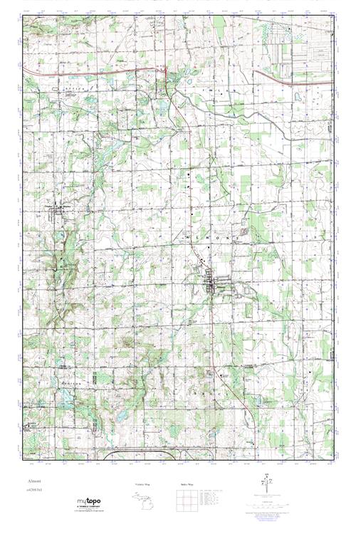MyTopo Almont, Michigan USGS Quad Topo Map