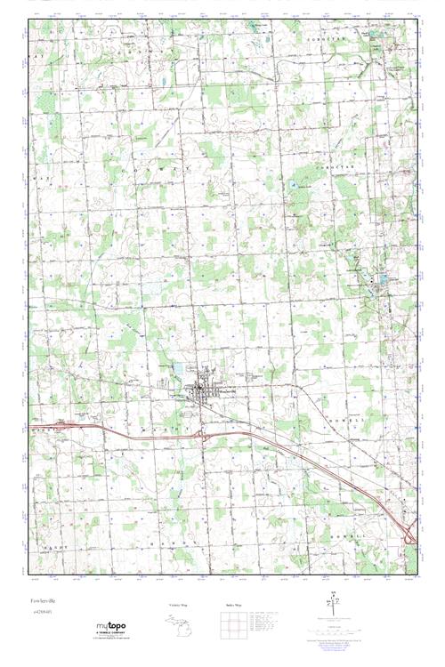 MyTopo Fowlerville, Michigan USGS Quad Topo Map
