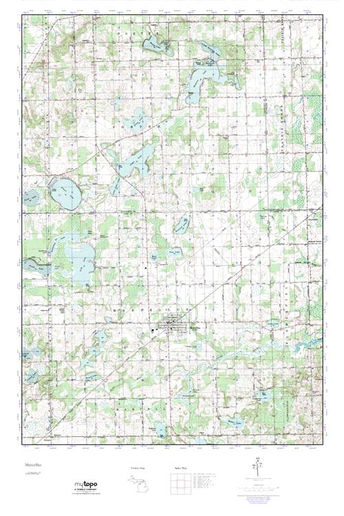 MyTopo Marcellus, Michigan USGS Quad Topo Map