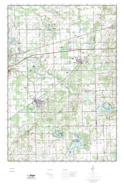 MyTopo Lawton, Michigan USGS Quad Topo Map