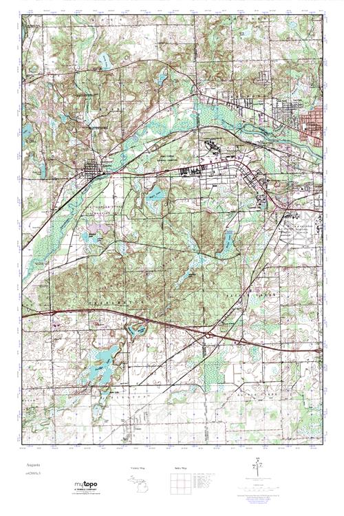 MyTopo Augusta, Michigan USGS Quad Topo Map