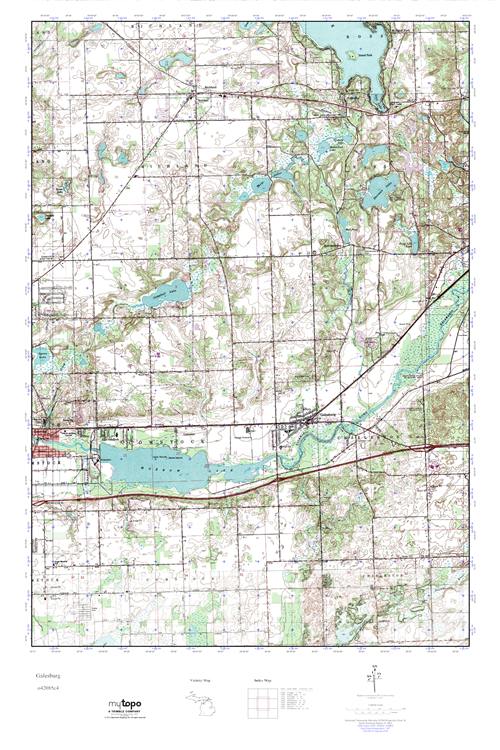MyTopo Galesburg, Michigan USGS Quad Topo Map
