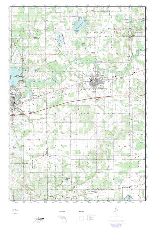 MyTopo Hartford, Michigan USGS Quad Topo Map