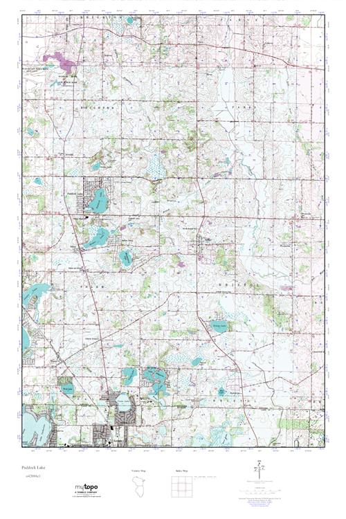 MyTopo Paddock Lake, Wisconsin USGS Quad Topo Map