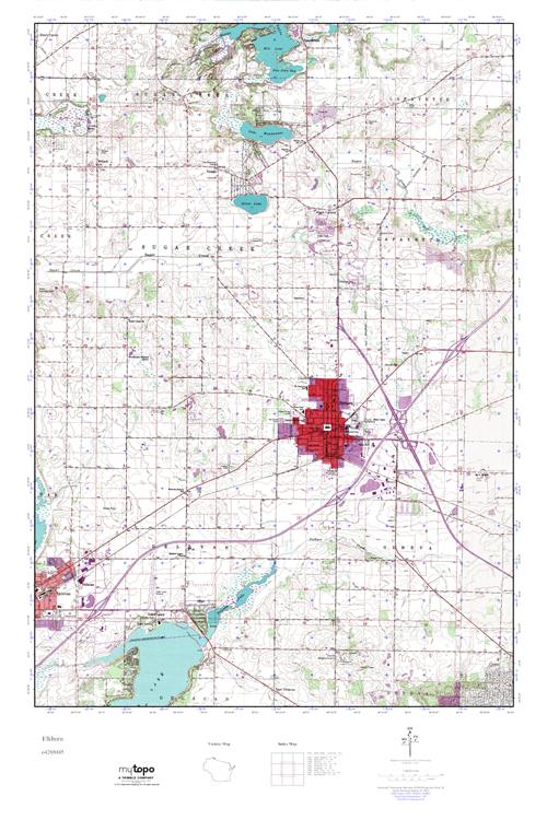 MyTopo Elkhorn, Wisconsin USGS Quad Topo Map