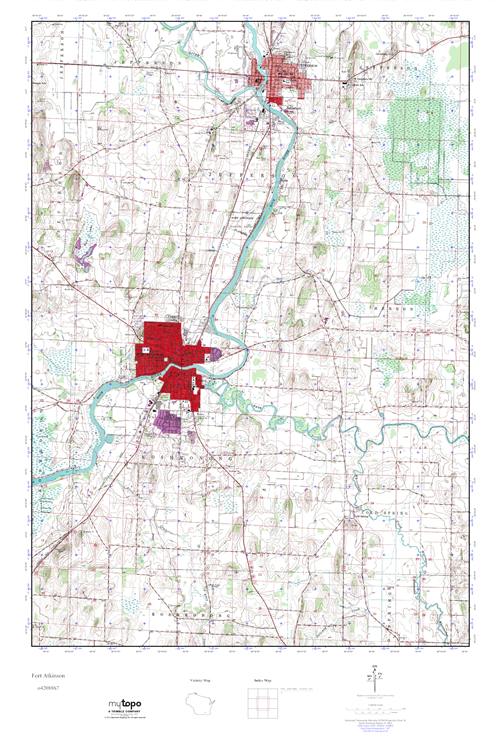MyTopo Fort Atkinson, Wisconsin USGS Quad Topo Map