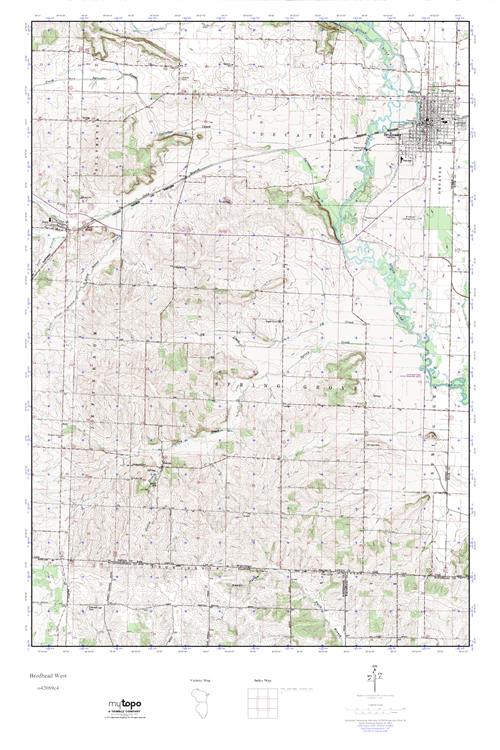 MyTopo Brodhead West, Wisconsin USGS Quad Topo Map