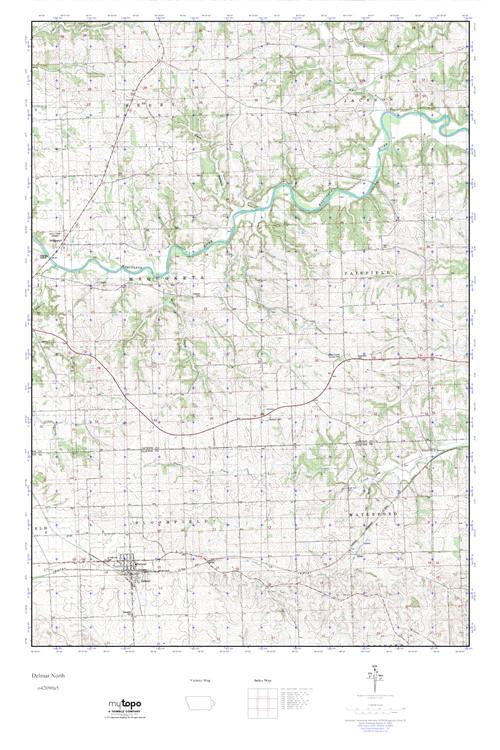 MyTopo Delmar North, Iowa USGS Quad Topo Map