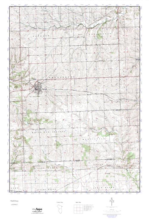 MyTopo Shullsburg, Wisconsin USGS Quad Topo Map