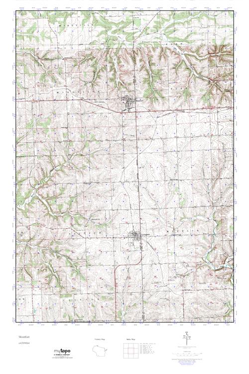 MyTopo Montfort, Wisconsin USGS Quad Topo Map