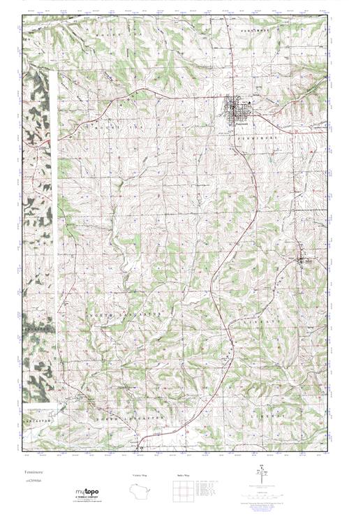 MyTopo Fennimore, Wisconsin USGS Quad Topo Map