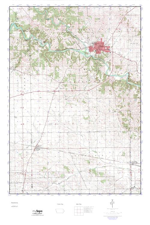 MyTopo Anamosa, Iowa USGS Quad Topo Map