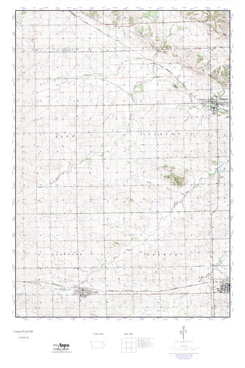 MyTopo Center Point SW, Iowa USGS Quad Topo Map
